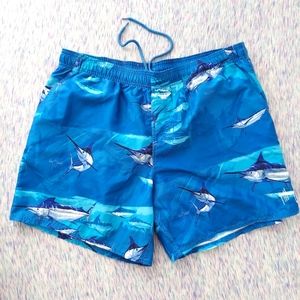 Guy Harvey Men's Armada Swim Trunks Size XL Marlin Pattern